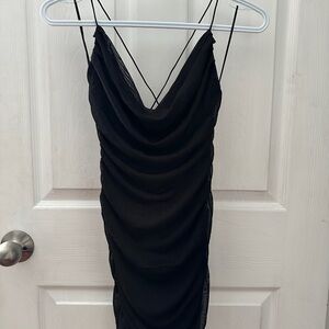Bodycon Black Ruched Dress